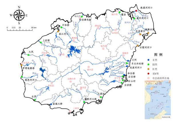 2016年1月份海南省入海河口断面水质月报